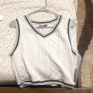 Varsity striped cropped sweater vest
